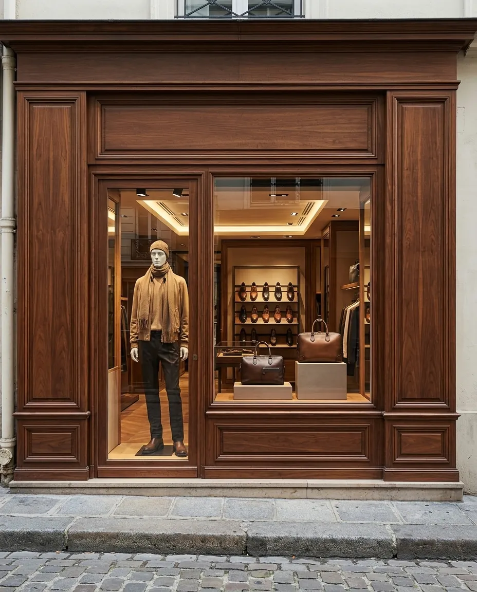 Vitrine de boutique avant la pose