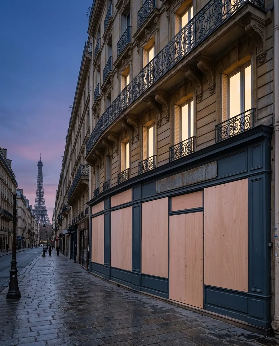 Protection de vitrine les soirs de match du PSG