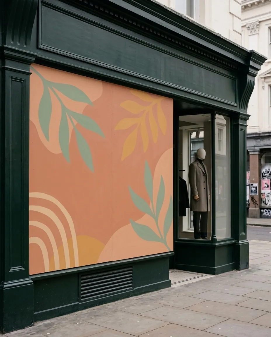 Protection de vitrine : panneaux decores vitrine